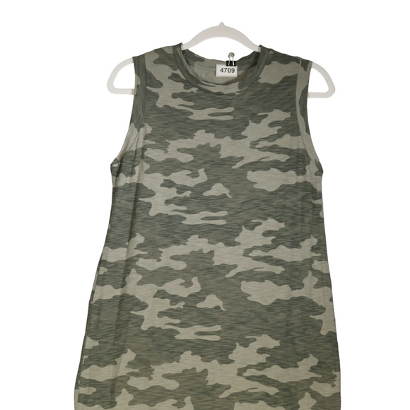 Universal Thread T Shirt Maxi Dress Womens Small Green Camo Lightweight Slits - Picture 2 of 7